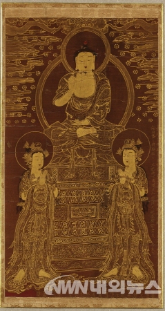 ▲ 회암사’명 약사여래삼존도. (사진/문화재청 제공)