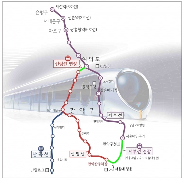 ▲경전철노선도
