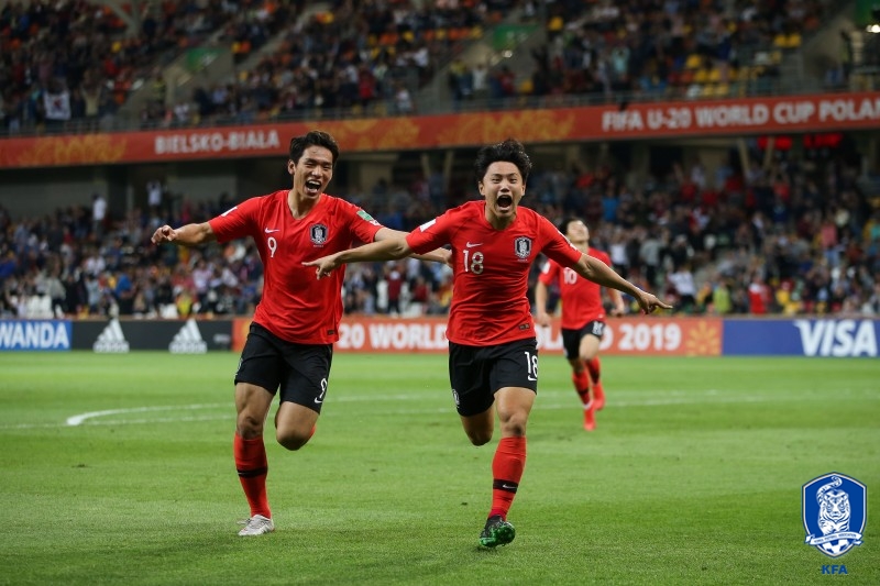 대한민국 축구대표팀이 세네갈을 꺾고 36년 만에 U-20 월드컵 4강에 진출했다. 한국은 오는 12일 남미 복병 에콰도르와 결승행을 놓고 격돌한다. [대한축구협회 제공]