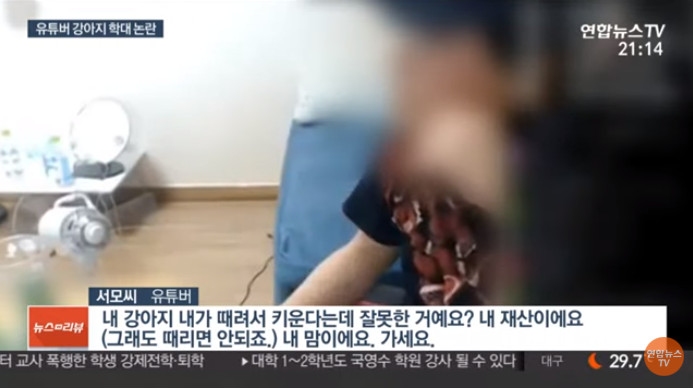 ▲ 신고를 받고 출동한 경찰에게 항의하는 유튜버 A씨 (사진=연합뉴스 방송화면)