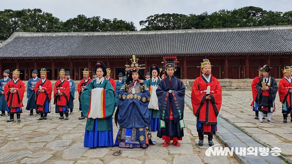 ▲서울 종묘 정전에서 묘현례 재연 행사를 하고 있다. 2019.09.20 (사진=내외방송 최유진 기자)