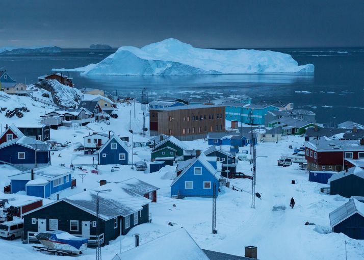 ▲The town of Ilulissat, Greenland's third largest, with a population of 4,400. Image by Jonas Bendiksen. Magnum Photos. Greenland, 2018.