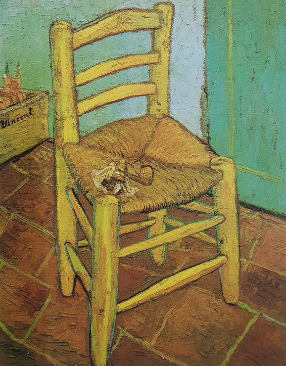 ▲ 담뱃대가 놓인 빈센트의 의자, 아를, 1888.12, 런던 내셔널 갤러리