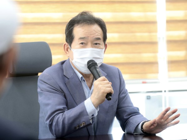 ▲ 여권 대선주자인 정세균 전 국무총리가 국민의힘 정치인을 향해
