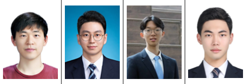 ▲ 왼쪽부터 윤영규 교수, 신창엽 학생, 류현 학생, 조은서 학생 (사진=KAIST 제공)