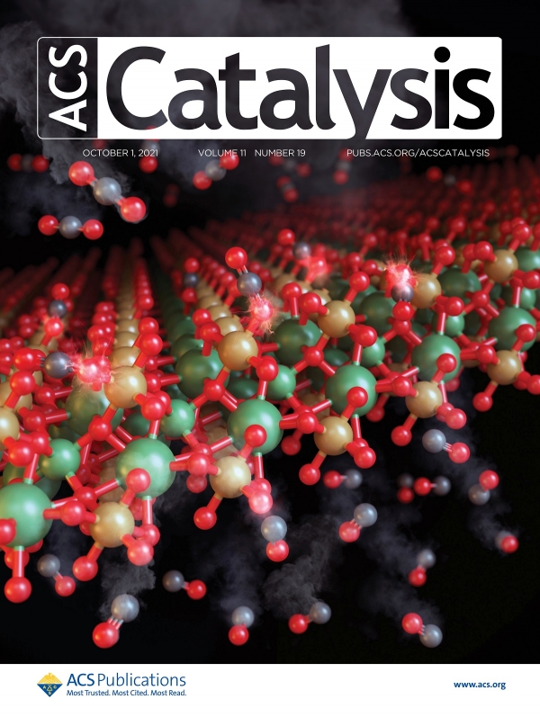 ▲ 국제 학술지 'ACS 카탈리시스(ACS Catalysis)' 표지논문으로 선정된 "Fundamental Aspects of Enhancing Low-Tempertature CO₂ Splitting to CO on a Double LA₂NiFeO6 Perovskite"의 논문 커버 이미지 (사진=KAIST 제공)