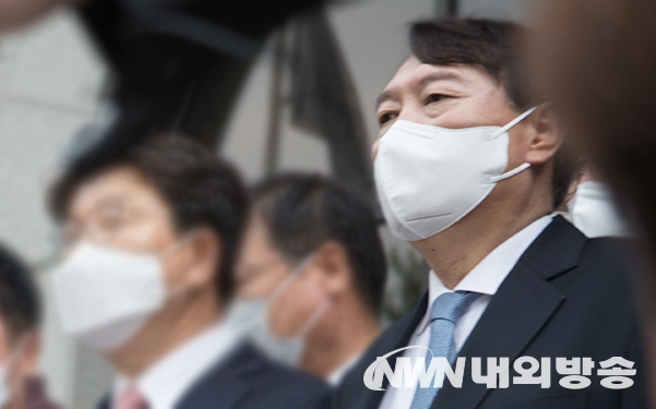 ▲ 윤석열 전 총장은 29일 오후 1시 서울 서초구 매헌 윤봉길 의사 기념관에서 대선 출마를 선언했다. 2021.06.29. (사진=최유진 기자)