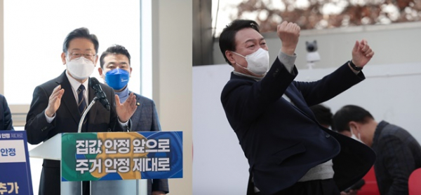 (사진=이재명 더불어민주당 대통령 후보·윤석열 국민의힘 대통령 후보 페이스북)