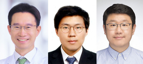 김형관 서울대병원 순환기내과 교수(왼쪽), 박찬순 서울대병원 전임의(가운데), 한경도 숭실대 교수(오른쪽)(사진=서울대병원)