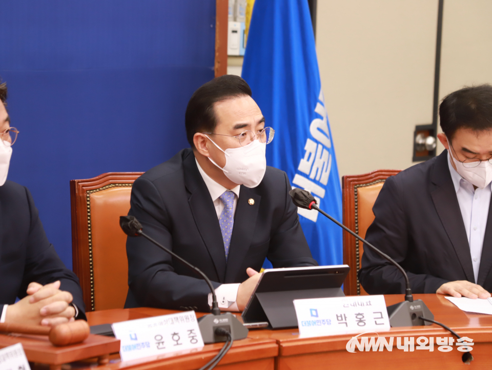 박홍근 더불어민주당 원내대표가 8일 열린 비상대책위원회의에서 발언하고 있다. 22.04.08. (사진=이상현 기자)