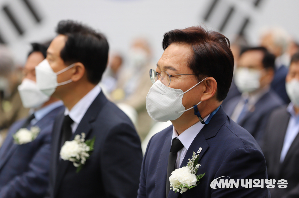 더불어민주당 송영길 서울시장 후보가 18일 서울시 서대문구 서대문형무소 역사관 마당에서 열린 5·18 민주화운동 기념일 서울행사에 참석했다. 2022.5.18 (사진=이상현 기자)