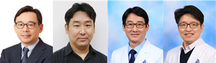 (왼쪽부터)신의철, 박수형 KAIST 의과학대학원 교수와 주동진, 박준용 연세대학교 의과대학 교수.(사진=KAIST)