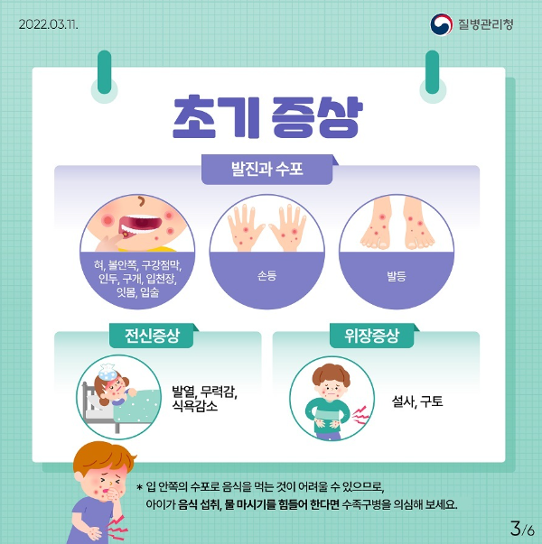 영유아 수족구병의 증상.(사진=질병관리청)