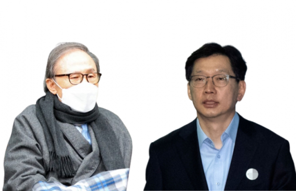 이명박 전 대통령(좌), 김경수 전 경남지사(우)