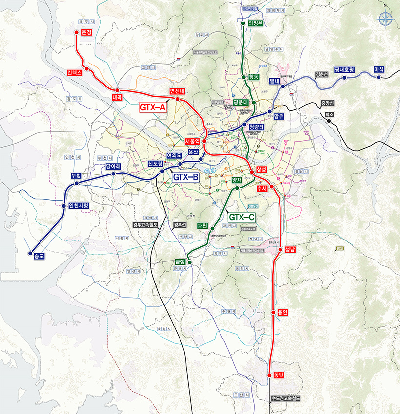 GTX-노선도(이미지=서울시청)