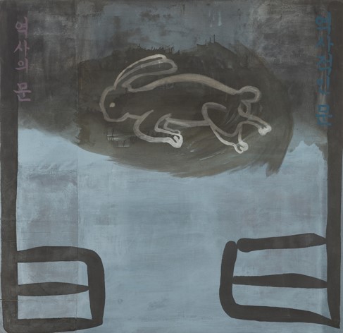 박이소, 역사의 문역사적인 문, 1987, 캔버스에 아크릴릭, 181.4×187 cm. 국립현대미술관 소장. (사진=국립현대미술관)