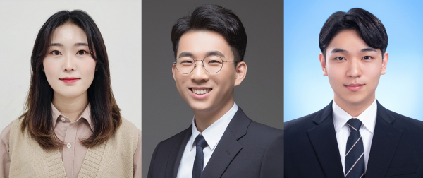 (왼쪽부터) 제 1저자 최아름 UNIST 에너지화학공학과 연구원과 이현욱 교수, 김동현 연구원.(사진=UNIST)