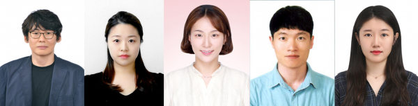 (왼쪽부터)이승재 KAIST 생명과학과 교수와 김은아, 이유진, 함석진, 박혜은 박사.(사진=KAIST)