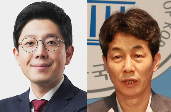 김병민 국민의힘 최고위원(좌, 사진=국민의힘), 윤건영 더불어민주당 의원(우, 사진=페이스북)