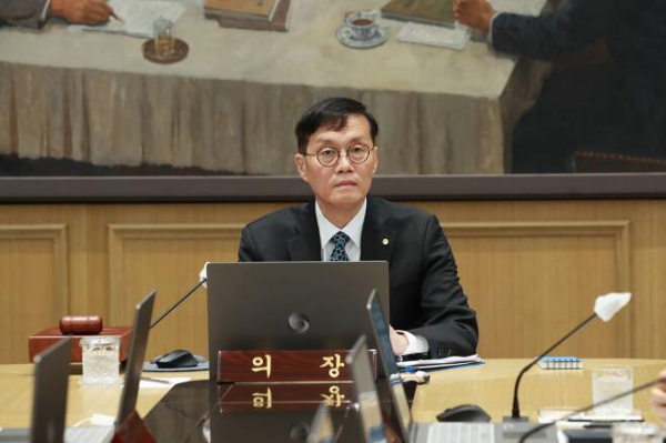 13일 통화정책방향 회의를 주재하는 이창용 한국은행 총재. (사진=한국은행)