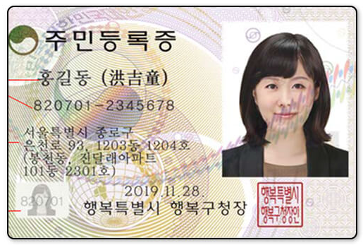 주민등록증 예시(이미지=행정안전부)