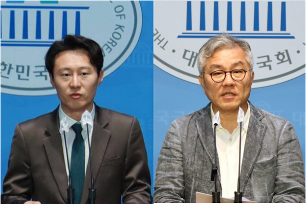 선거제 개혁을 촉구한 더불어민주당 의원들 중 이탄희, 최강욱 의원(사진=각 의원별 페이스북)