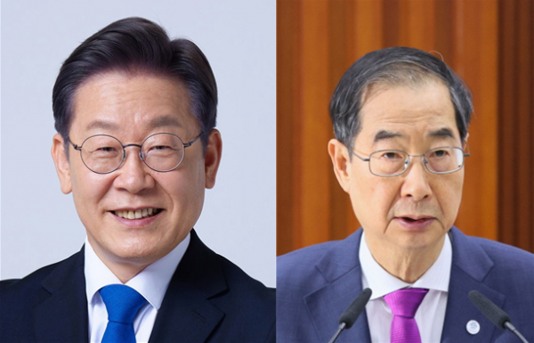 이재명 더불어민주당 대표(좌), 한덕수 국무총리(우) (사진=이재명 대표 페이스북, 국무총리실)