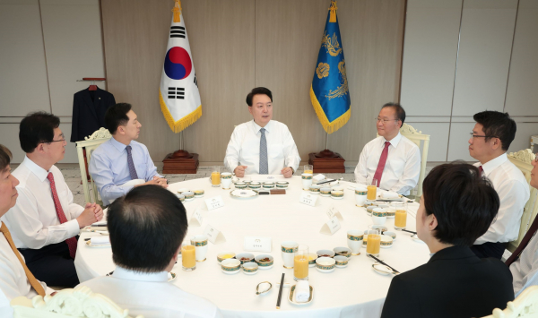 18일 열린 윤석열 대통령과 국민의힘 지도부 오찬 회동. (사진=대통령실)