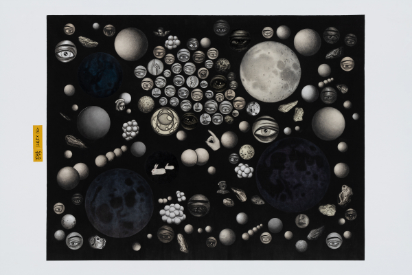 김정욱, Jungwook Kim, 한지에 먹, 채색, 꼴라주, Korean ink and color, collage on Korean paper, 125x162cm, 2023