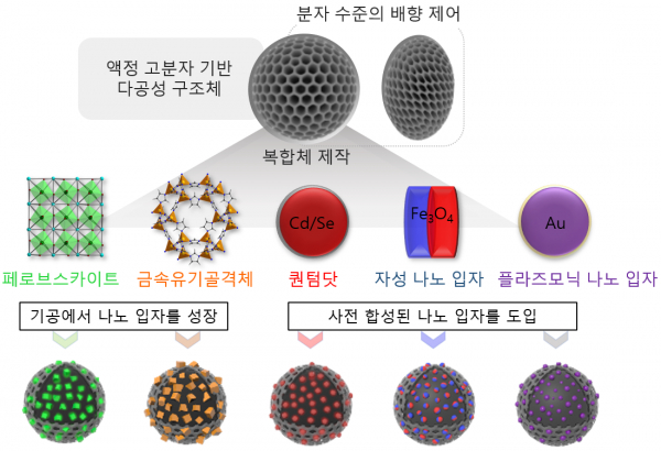 다공성 액정 고분자 제작 및 다양한 기능성 나노입자 도입을 통한 복합체 제작.(사진=KAIST)