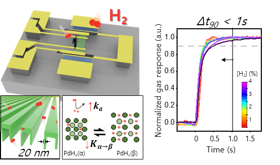 연구팀이 개발한 수소 센서 구조.(사진=KAIST)