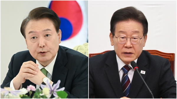 오늘 통화한 윤석열 대통령(좌)과 이재명 더불어민주당 대표(우)(사진=연합뉴스)