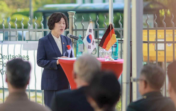 기념사를 전하는 강정애 국가보훈부 장관(사진=국가보훈부)