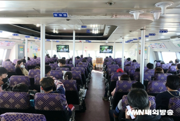 연안여객선 선실(사진=정동주 사진전문 기자)