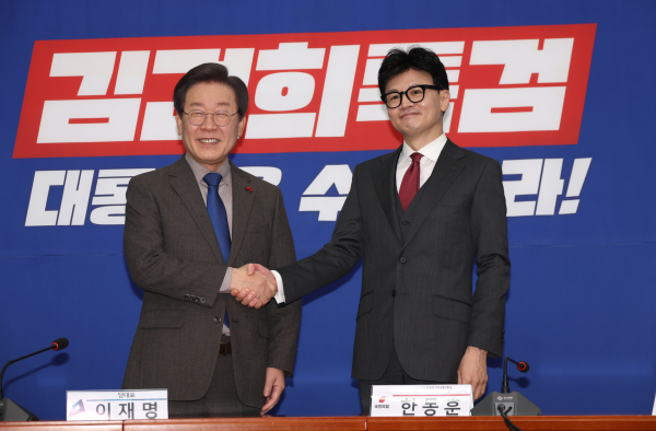 이재명 더불어민주당 대표(좌), 한동훈 국민의힘 대표(우) (사진=연합뉴스)