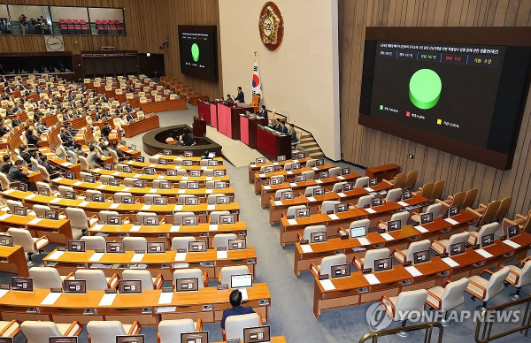 19일 국민의힘이 불참한 국회 본회의 현장(사진=연합뉴스)