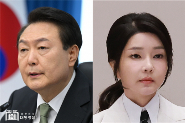 윤석열 대통령(좌)과 김건희 여사(우)(사진=대통령실, 연합뉴스)