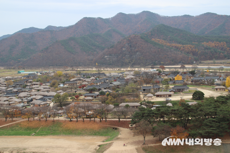 부용대에서 바라본 안동 하회마을 전경. (사진=임동현 기자)