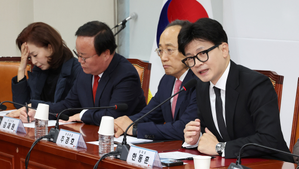 6일 긴급 최고위원회의에서 발언하는 한동훈 국민의힘 대표(사진=연합뉴스)